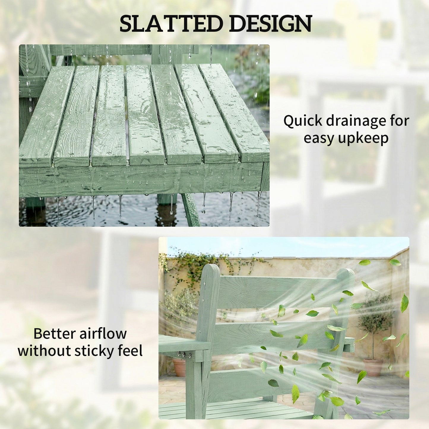 Outdoor Garden Loveseat, Embossed Wooden Jack and Jill Garden Seat
