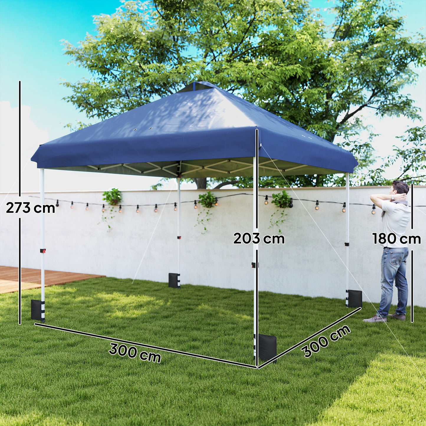 3 x 3 m Pop Up Gazebo with Wheels