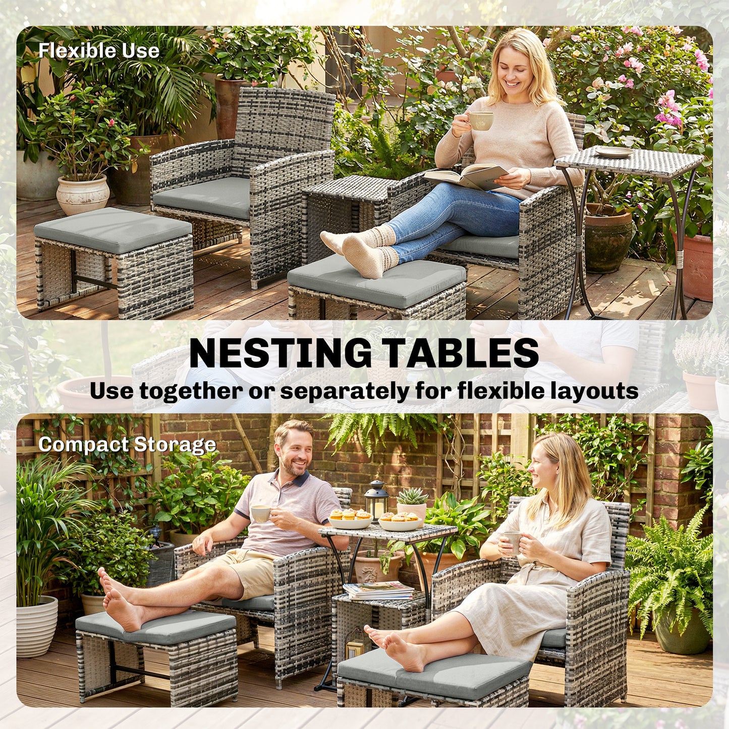 6 Piece Rattan Garden Furniture