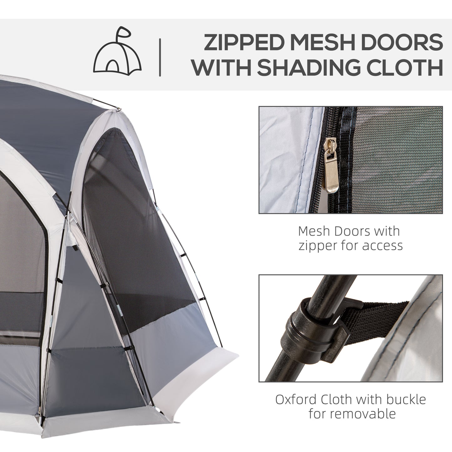 Dome Tent for 6-8 Person, Camping Tent with 4 Zipped Mesh Doors