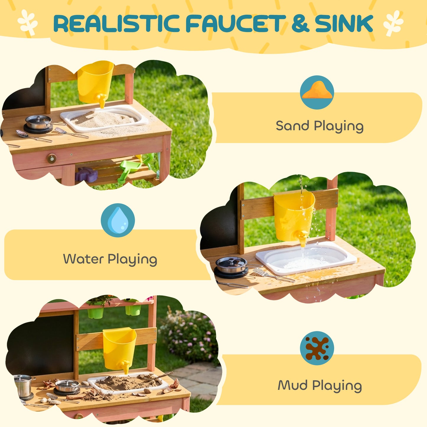 Kids Mud Kitchen with Canopy