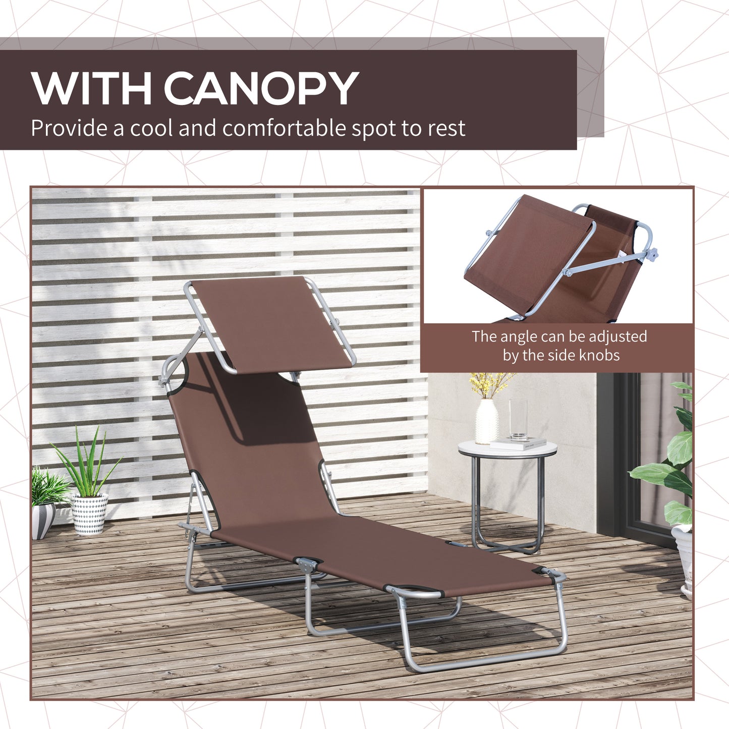 2 Pieces Outdoor Foldable Sun Lounger