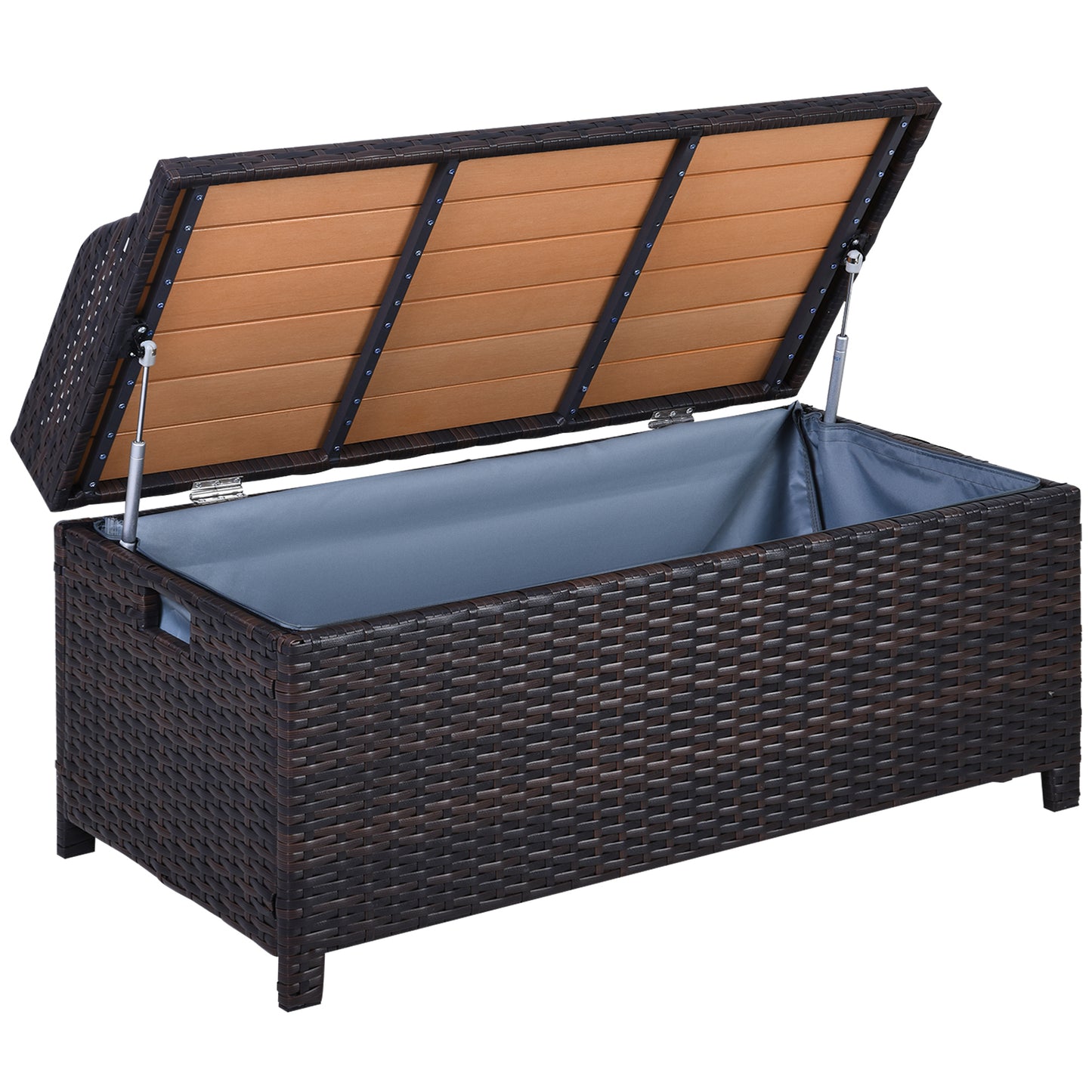 130 L Rattan Garden Storage Box, with Seat