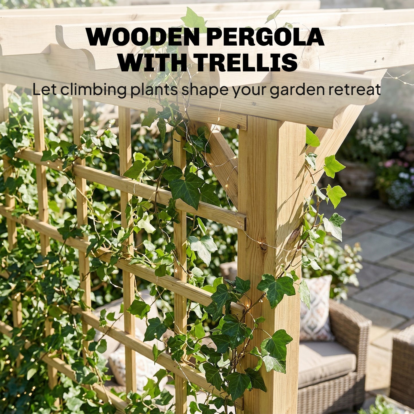 3 x 3 m Wooden Pergola Kit (3)