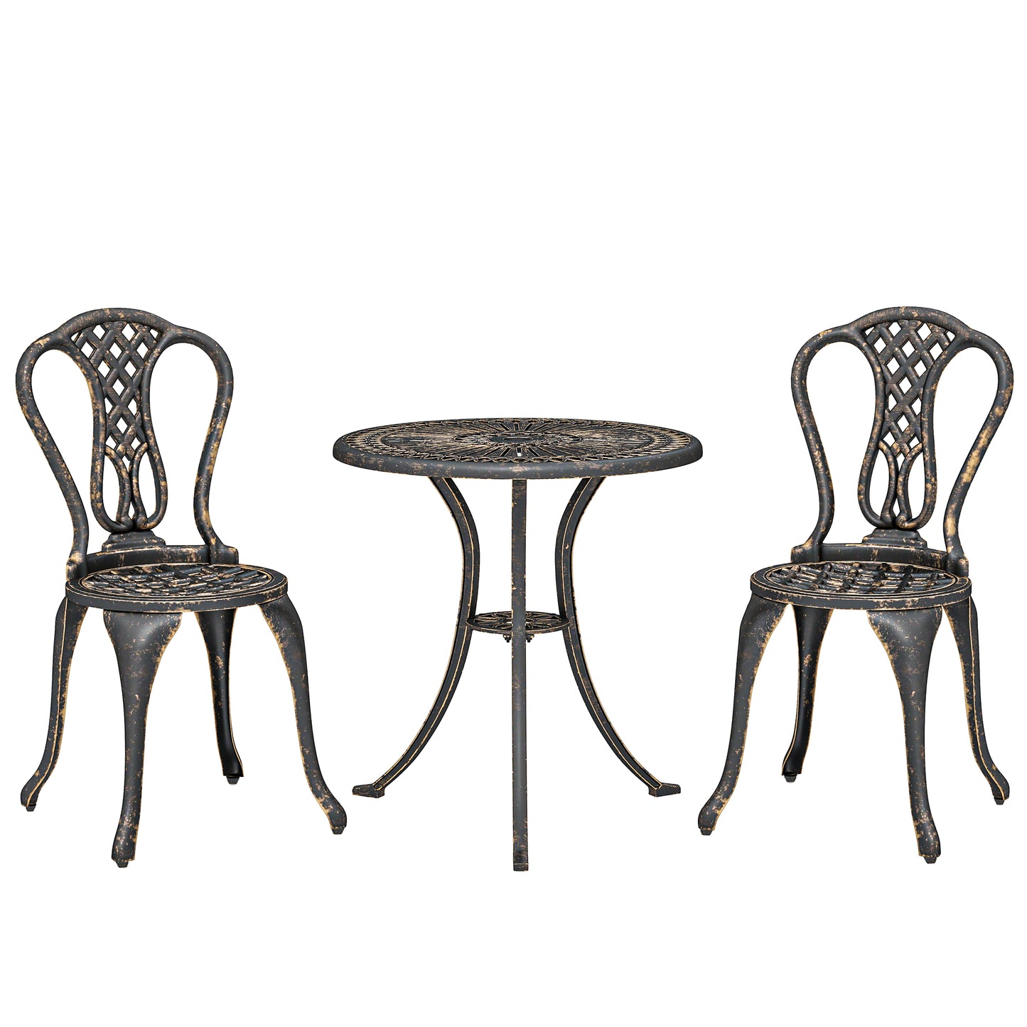 Outdoor Bistro Set for 2 Cast Aluminium Patio Furniture
