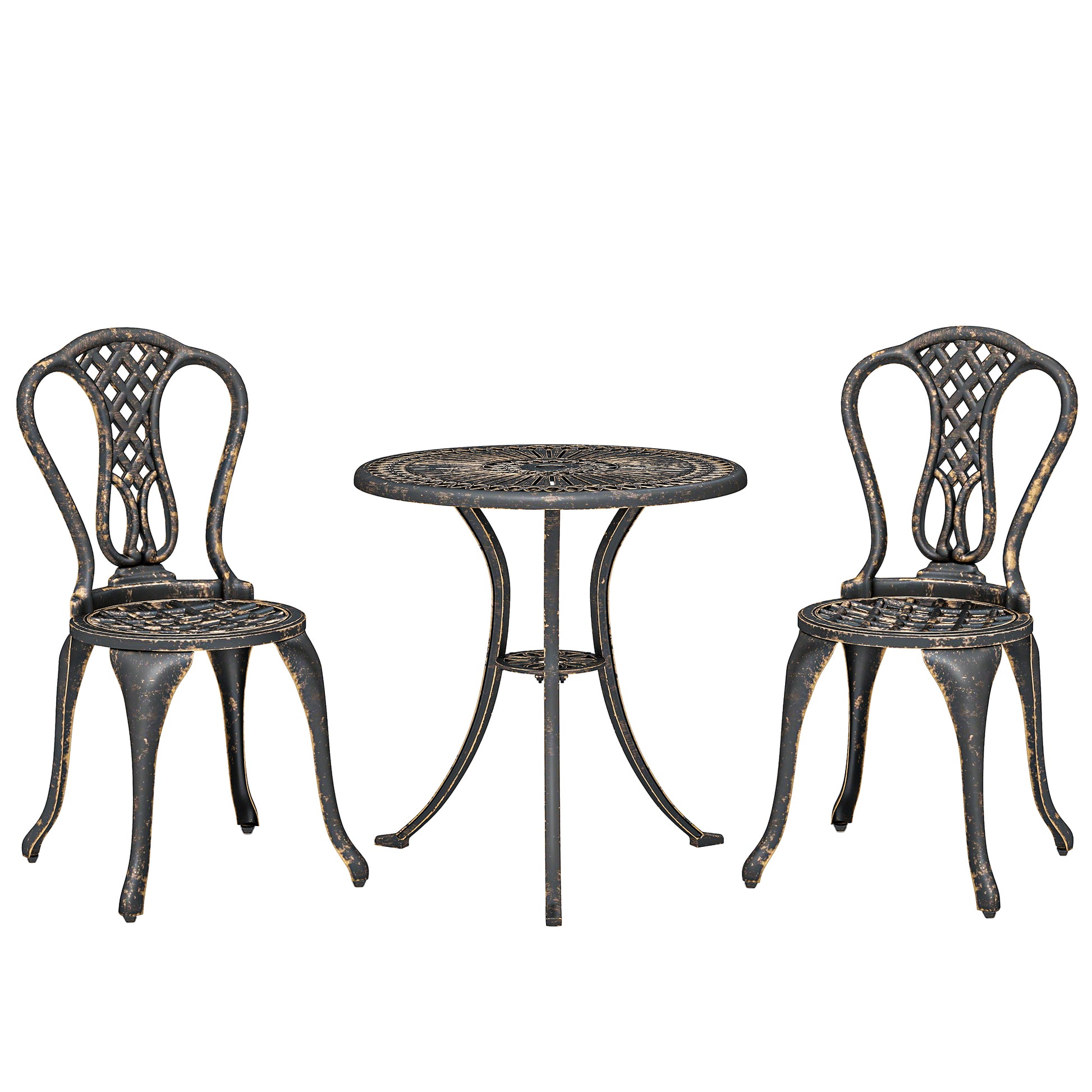 Outdoor Bistro Set for 2 Cast Aluminium Patio Furniture