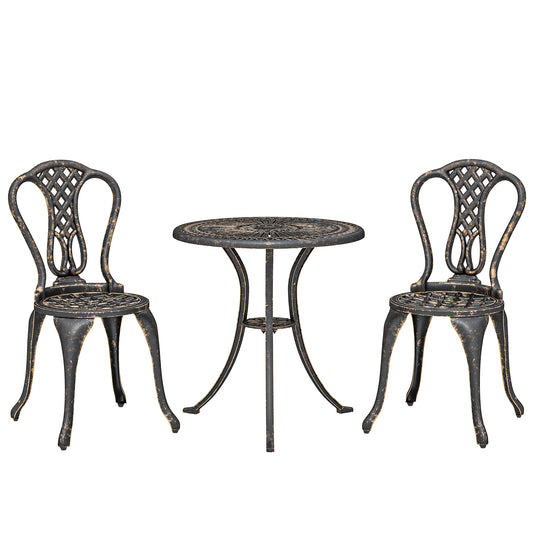 Outdoor Bistro Set for 2 Cast Aluminium Patio Furniture