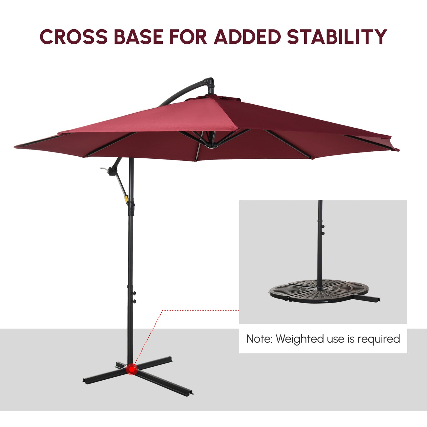 Cantilever Umbrella Parasol Hanging Banana Steel Dark Green 3M Patio