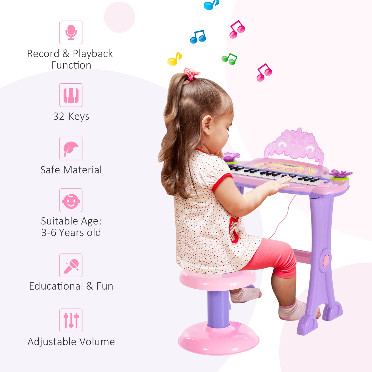 32 Keys Kids Mini Electronic Keyboard Musical Instrument