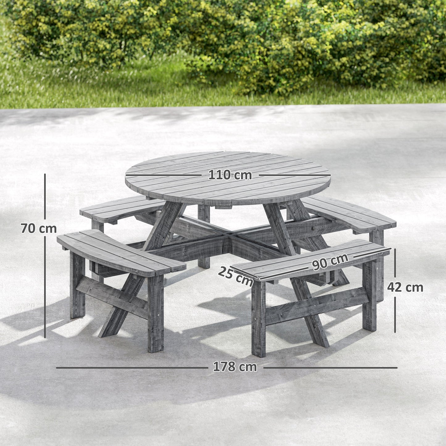 8-Seater Wooden Picnic Set