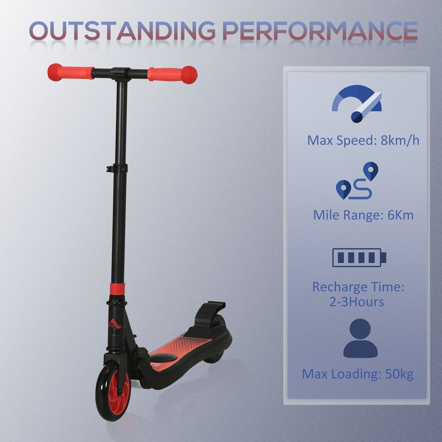 Folding Electric Scooter with Brake, for Ages 6+ Years