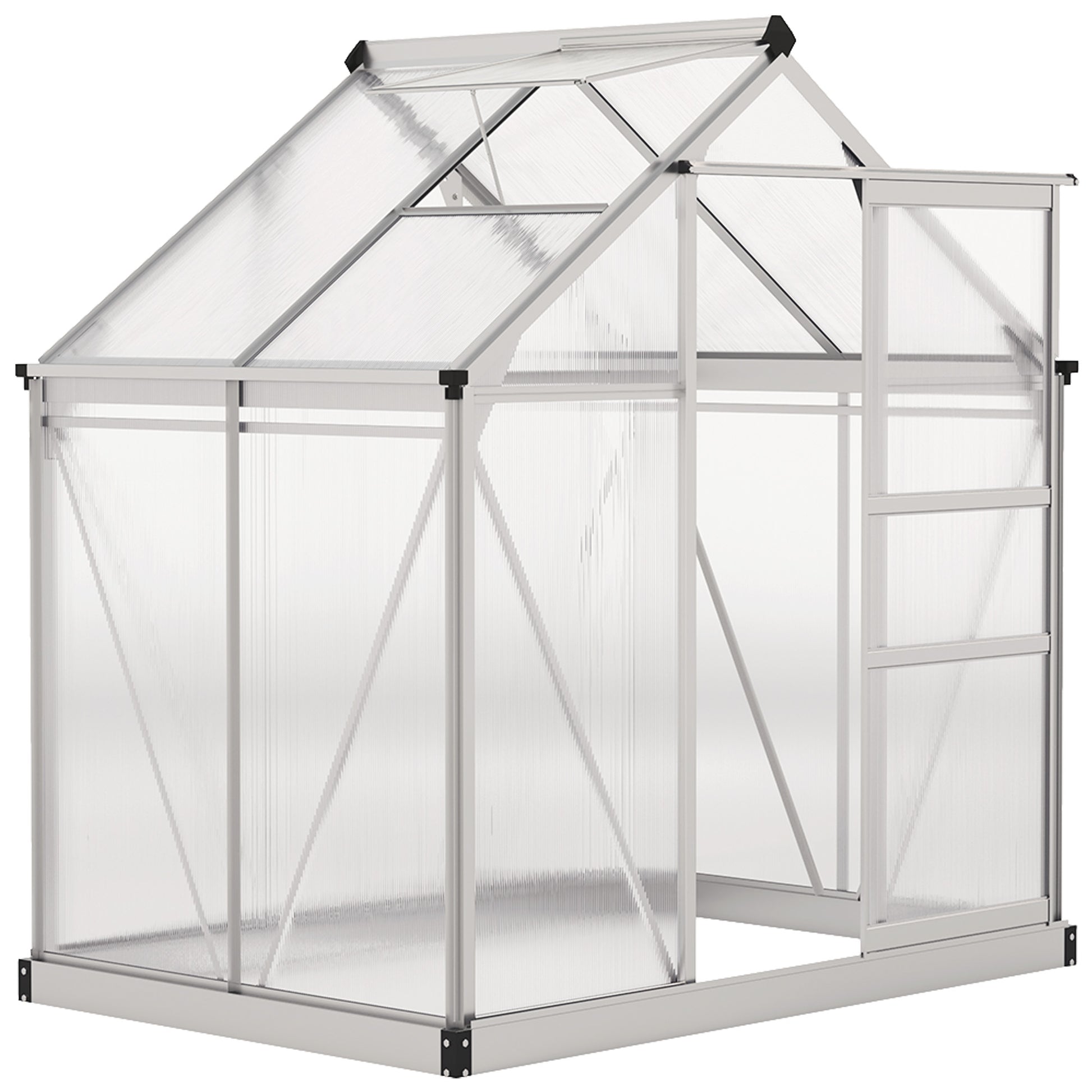 Polycarbonate Greenhouse, Large Walk-In Green House with Slide Door