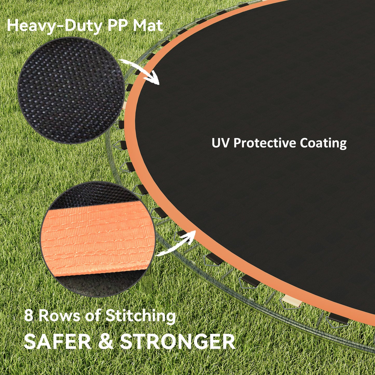 Trampoline Replacement Mat with Spring Pull Tool, 42 V-Hooks