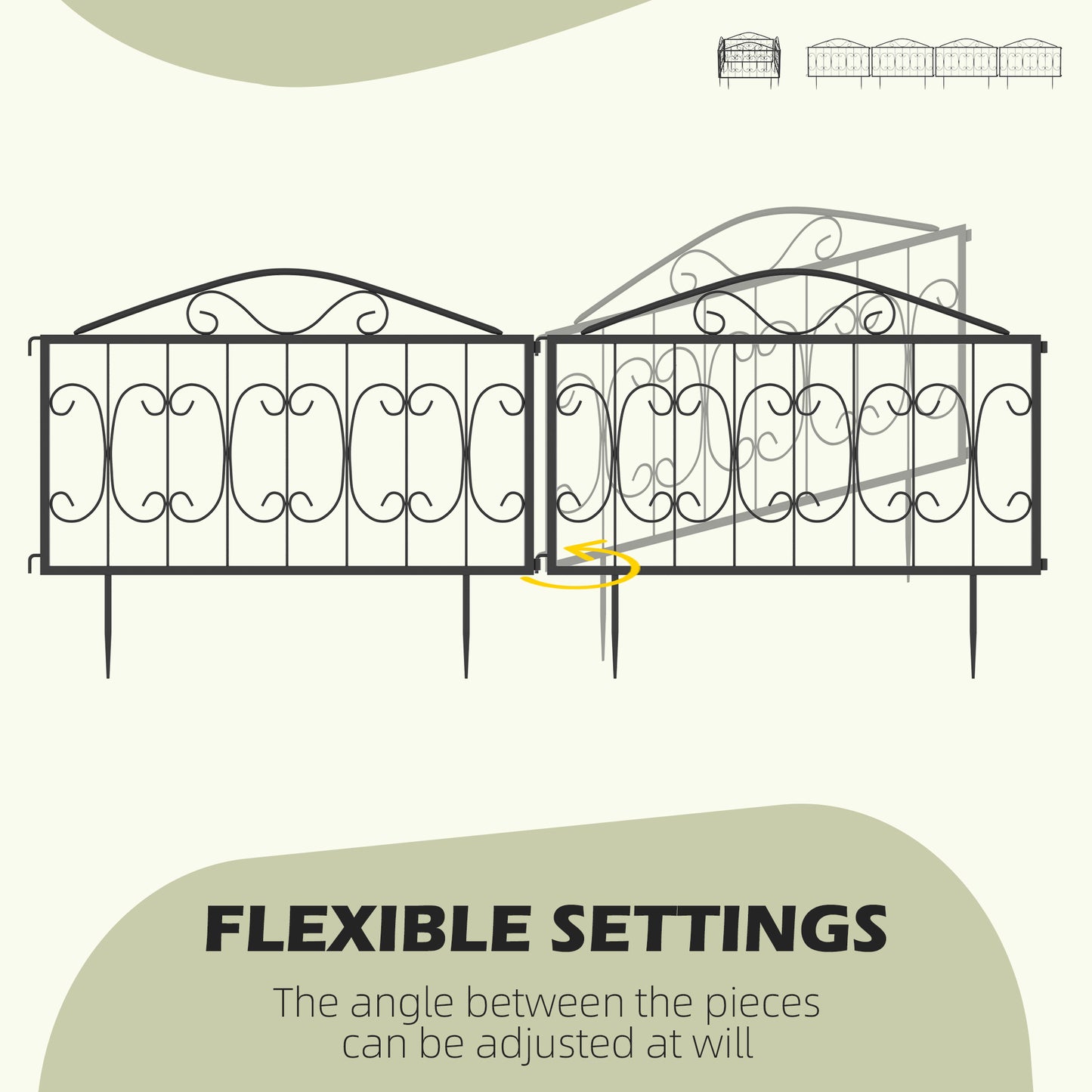 Decorative Garden Fencing, 8PCs Outdoor Picket Fence Panels