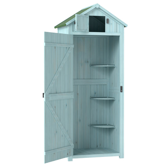 Garden Shed Vertical Utility 3 Shelves Shed Wood Outdoor Garden