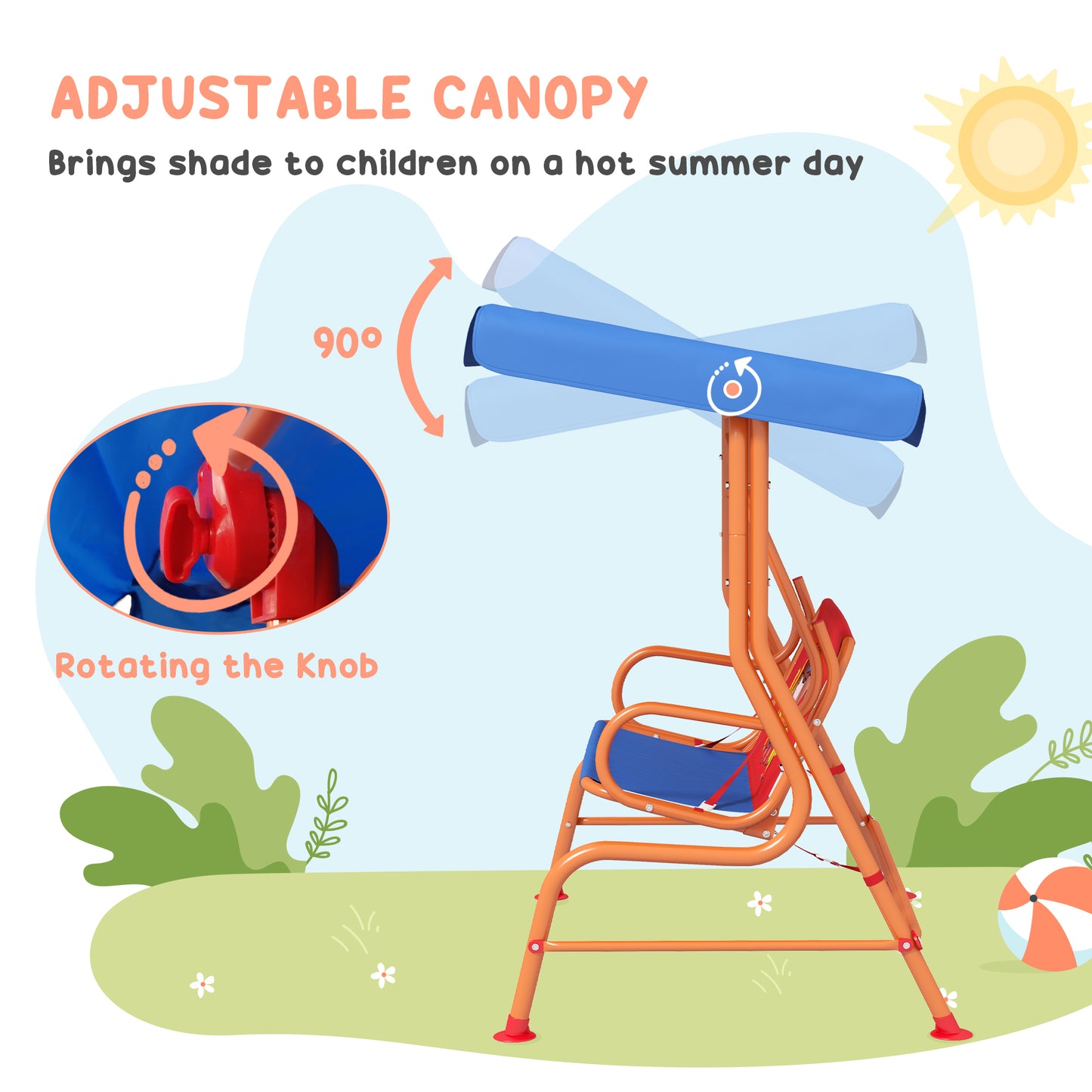 Two Seater Kids Garden Swing (1)
