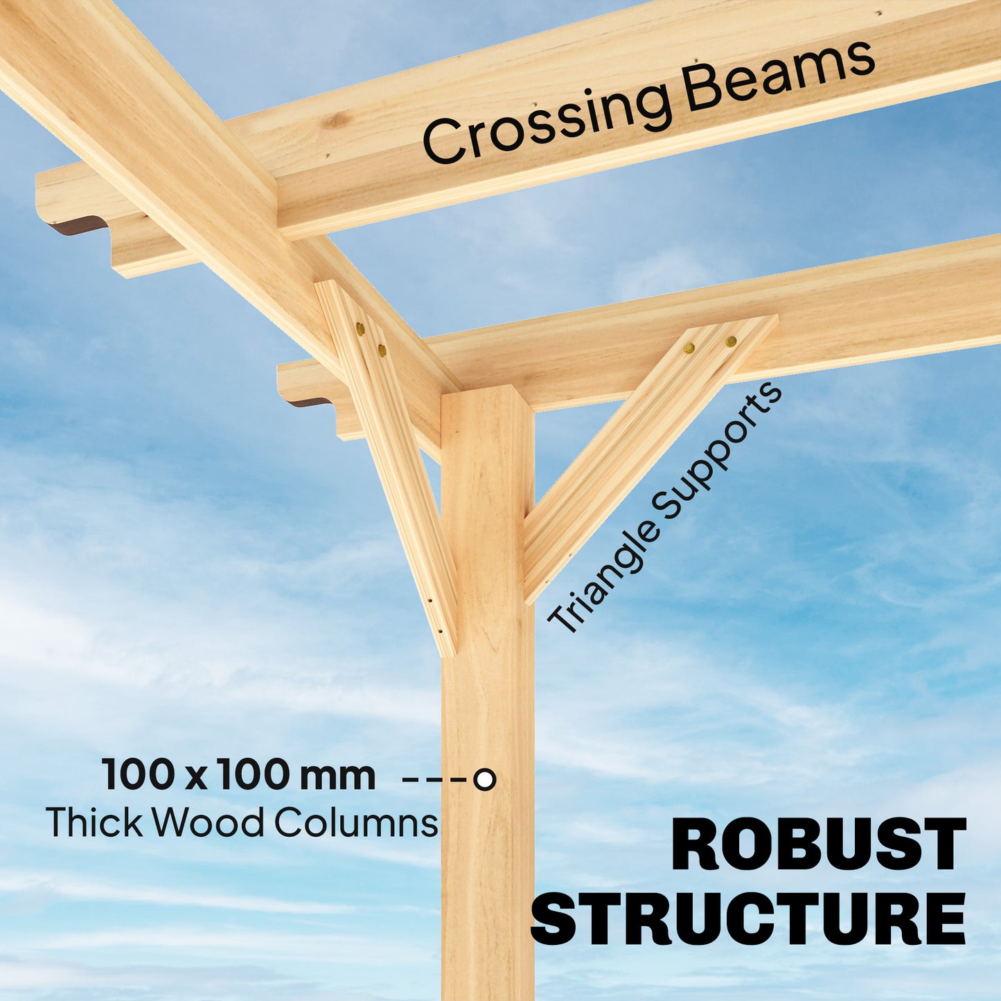 3 x 3 m Wooden Pergola Kit (3)