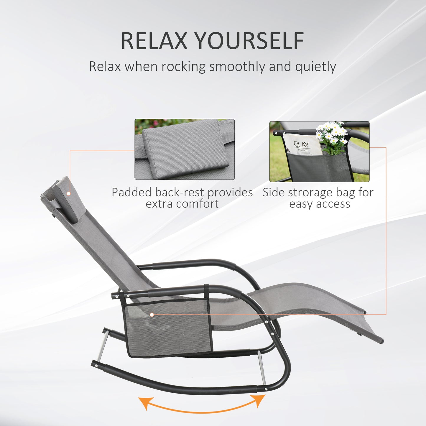 2PCs Outdoor Garden Rocking Chair