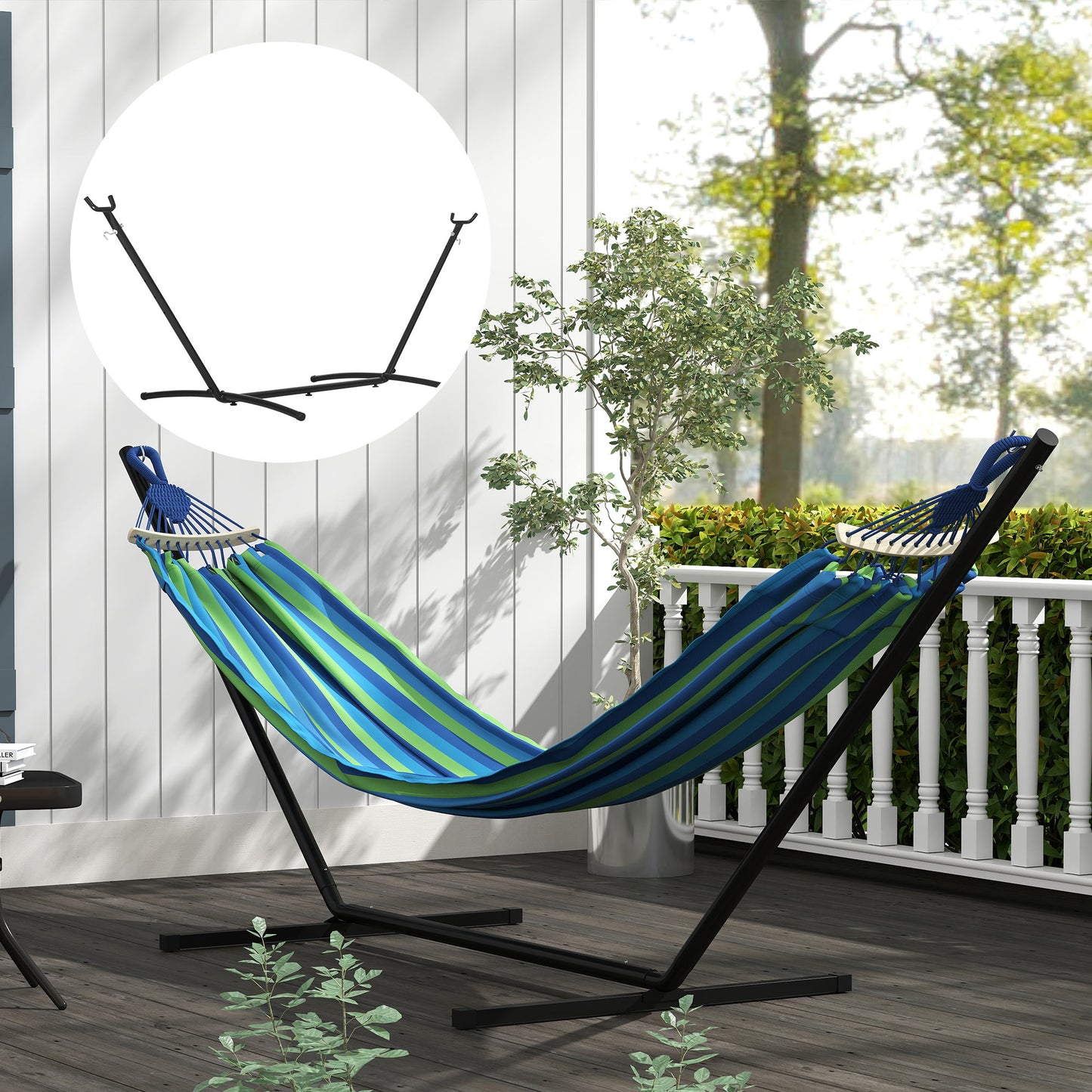 2.9m Universal Hammock Stand Metal Frame Garden Camping Picnic