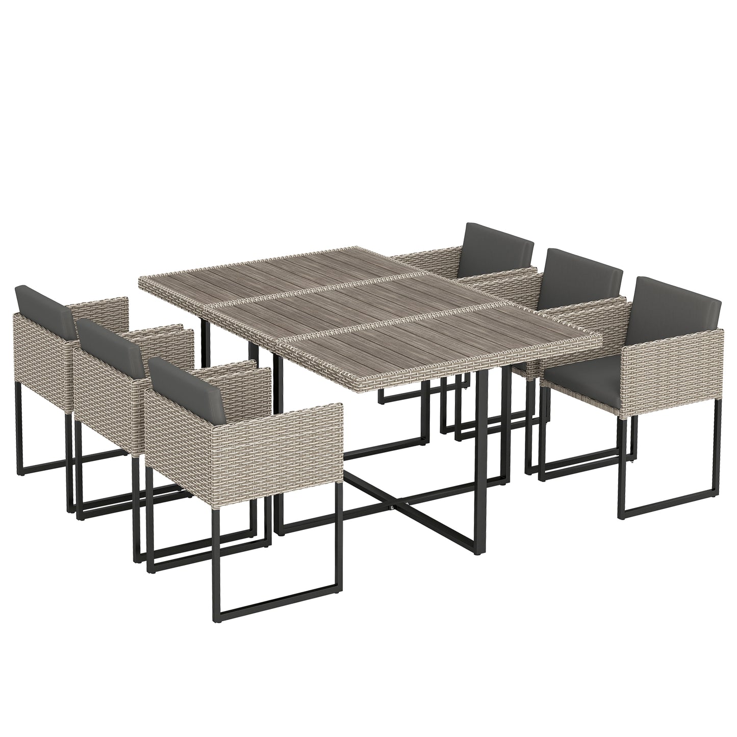 7 Piece Rattan Garden Furniture Set (1)