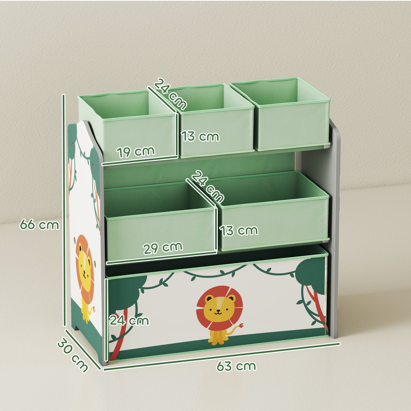 Kids Toy Storage Units, 3-Tier Toy Organiser Shelf