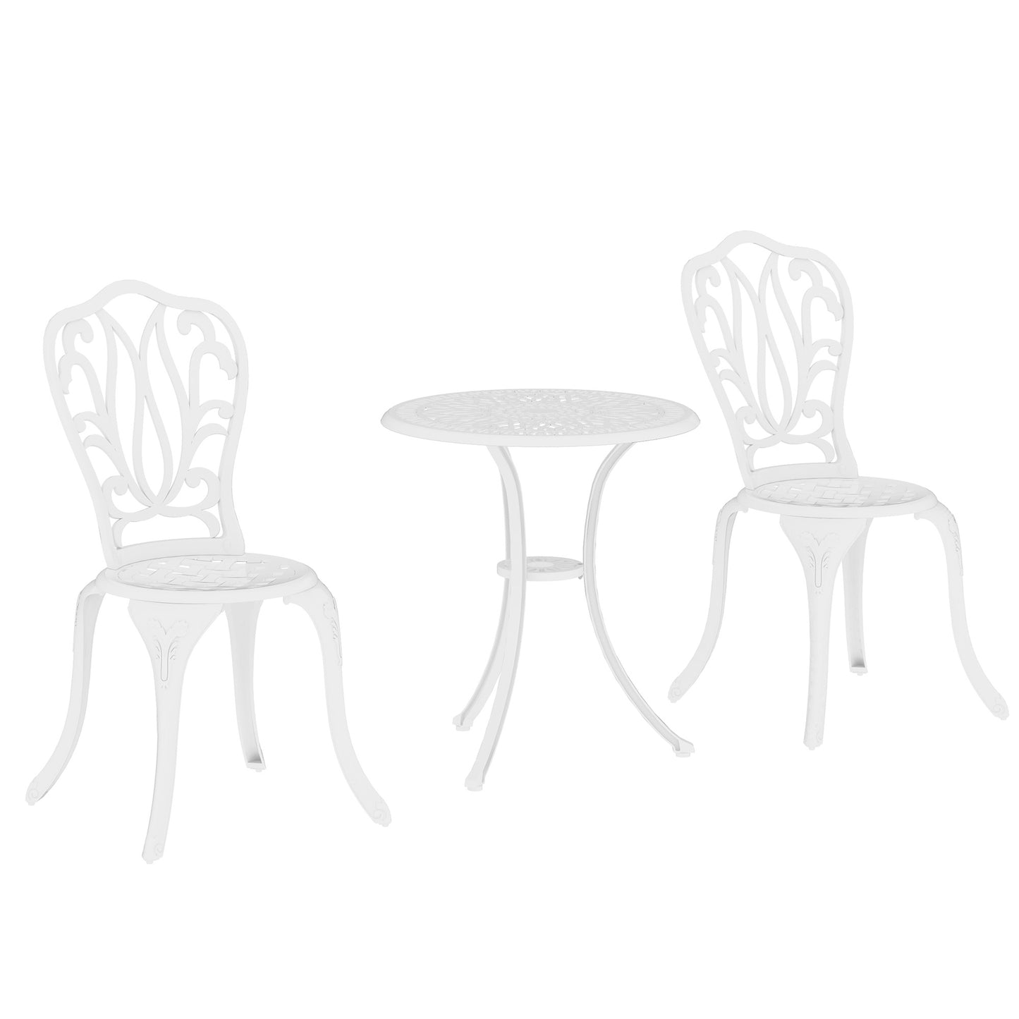 3 Piece Garden Bistro Set, Cast Aluminium Outdoor Furniture Set