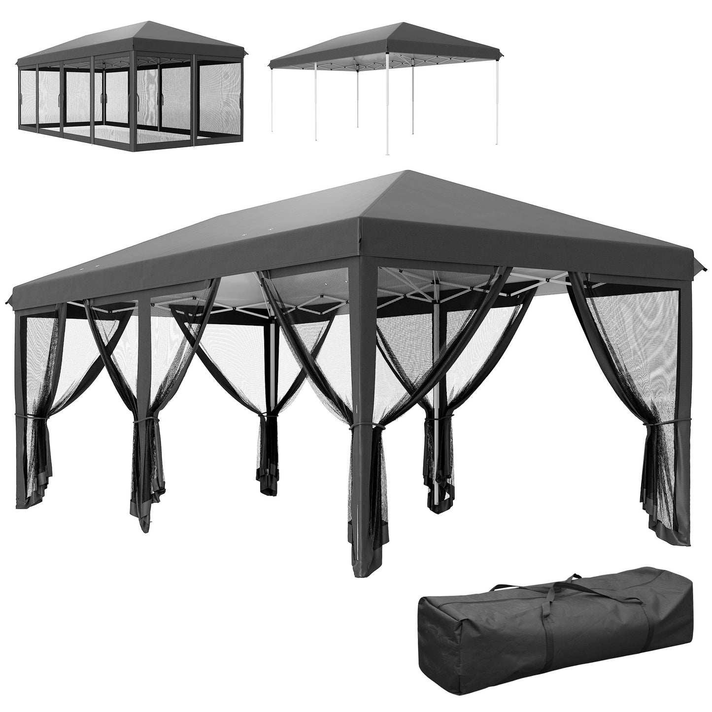 3 x 6m Pop Up Gazebo, Outdoor Canopy Shelter
