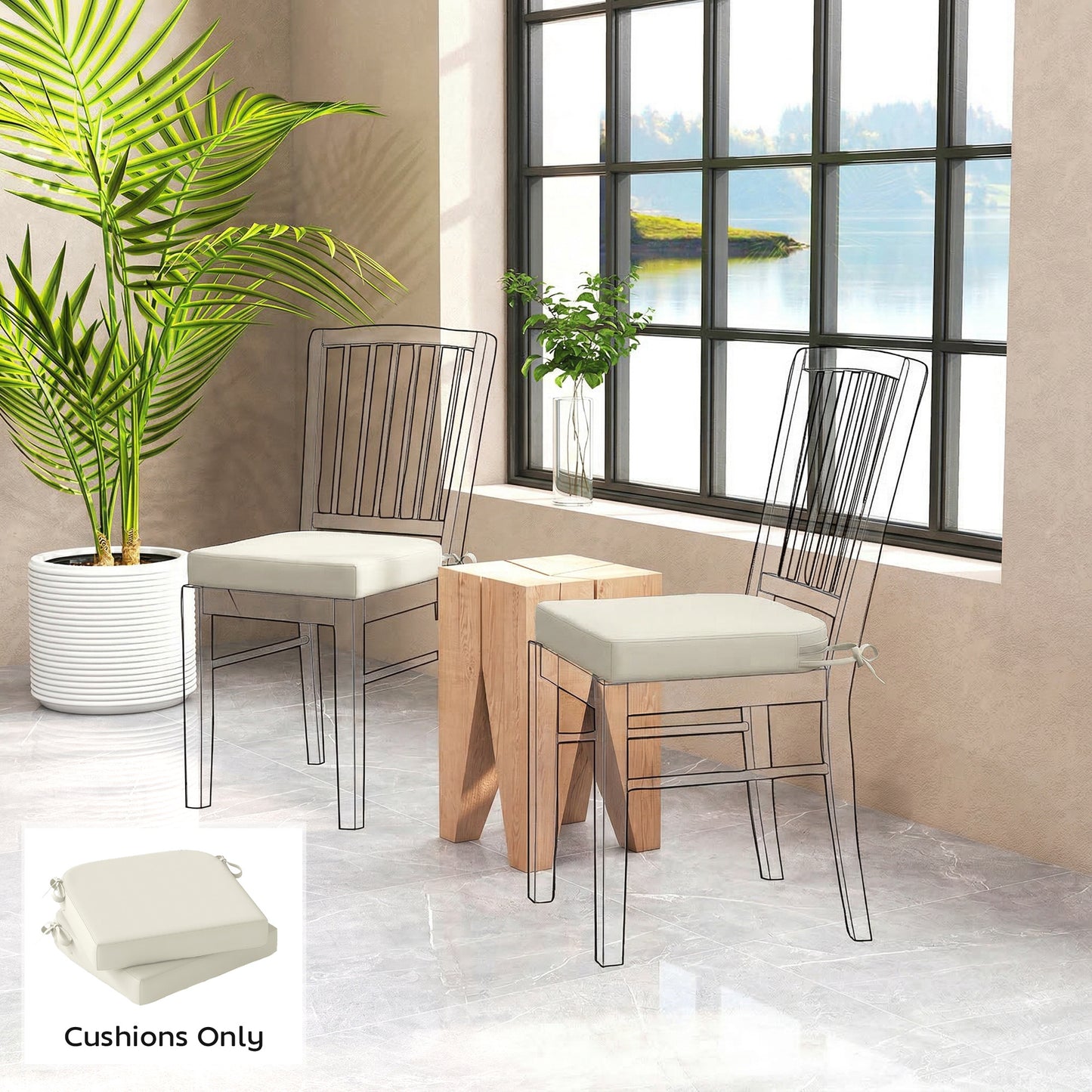 Outdoor Chair Seat Cushions Set of 2