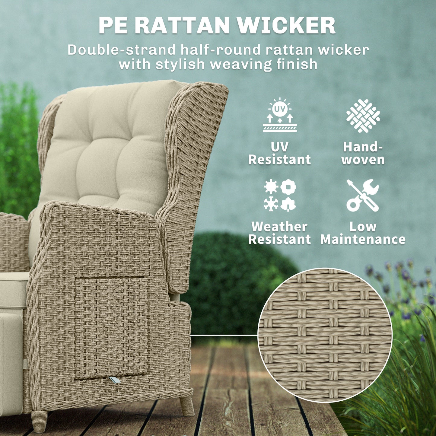 Rattan Garden Recliner Chair