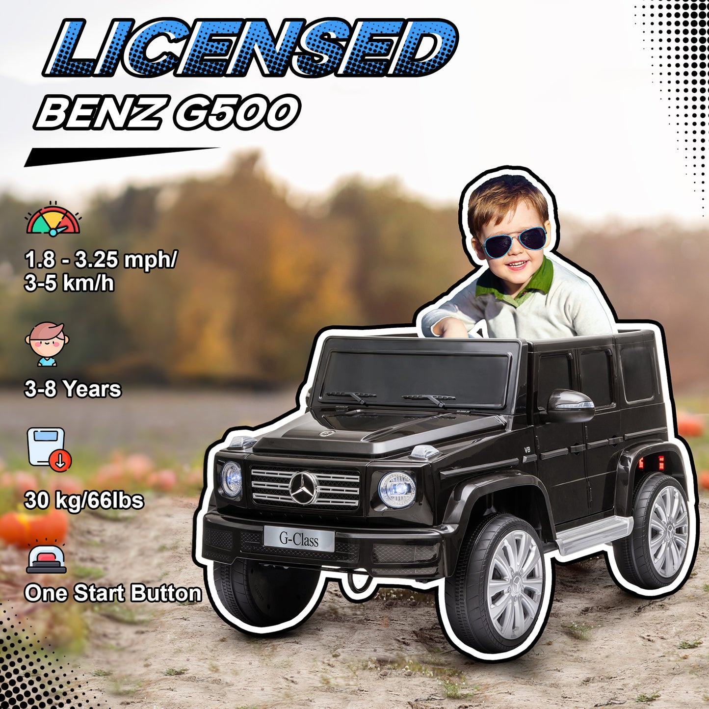 Mercedes Benz G500 12V Kids Electric Ride On Car Toy w/ Remote Control