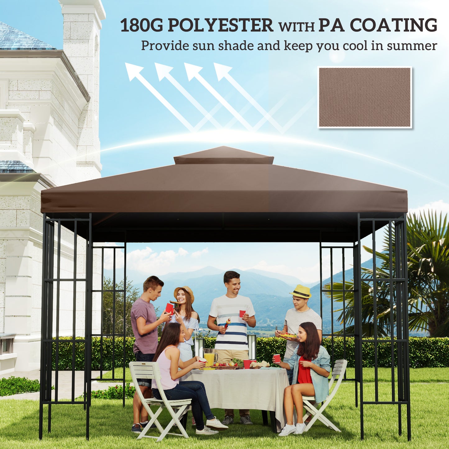 3x3 m Double-Tier Canopy Top Replacement