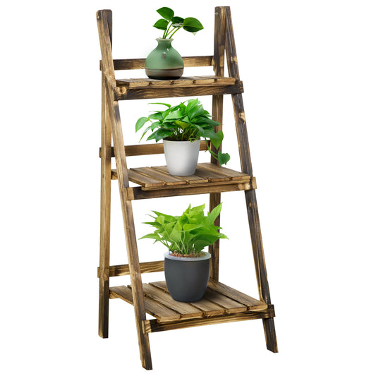 Wooden Folding Flower Pot Stand 3 Tier Garden Planter Display (2)