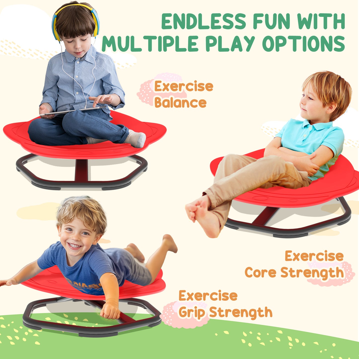 Planet-Shaped-kids Swivel Chair, Sensory Spinning Chair for Balance