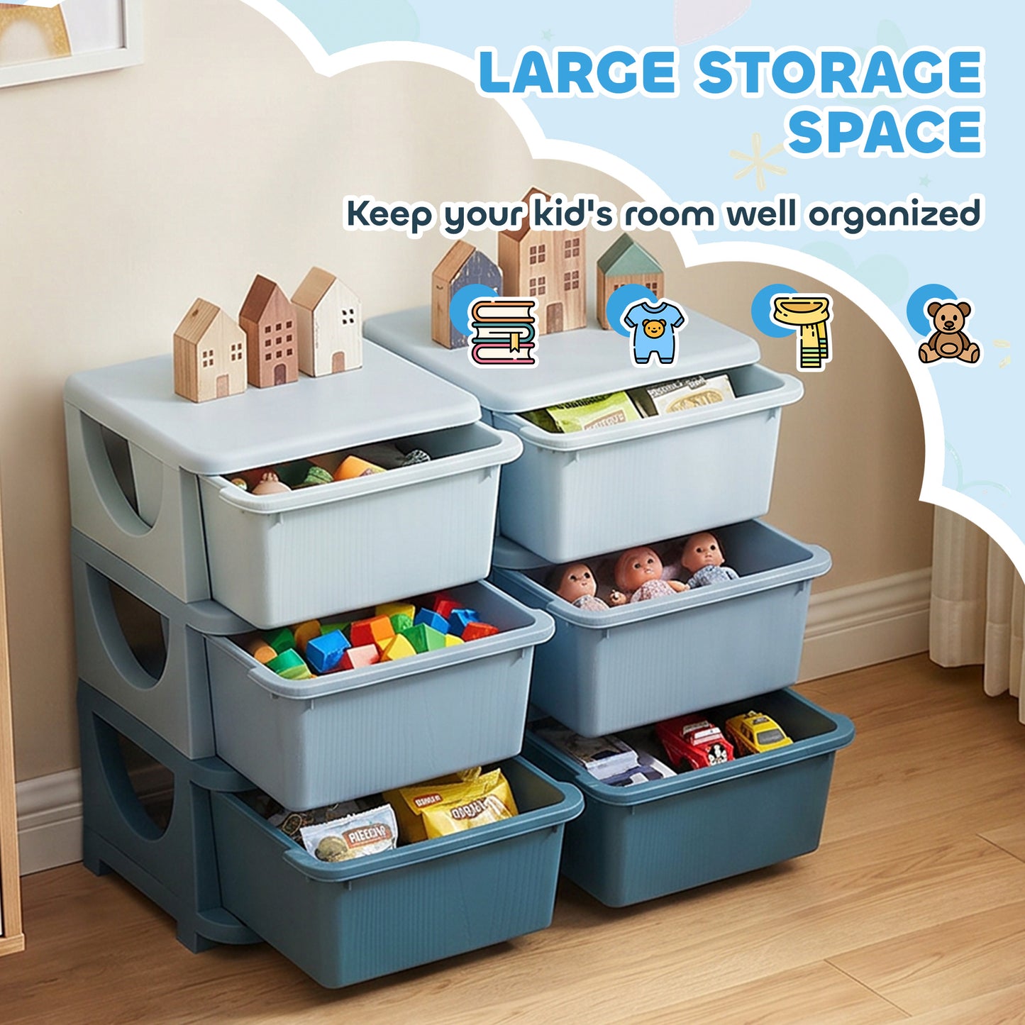 Kids Storage Unit, with Six Drawers