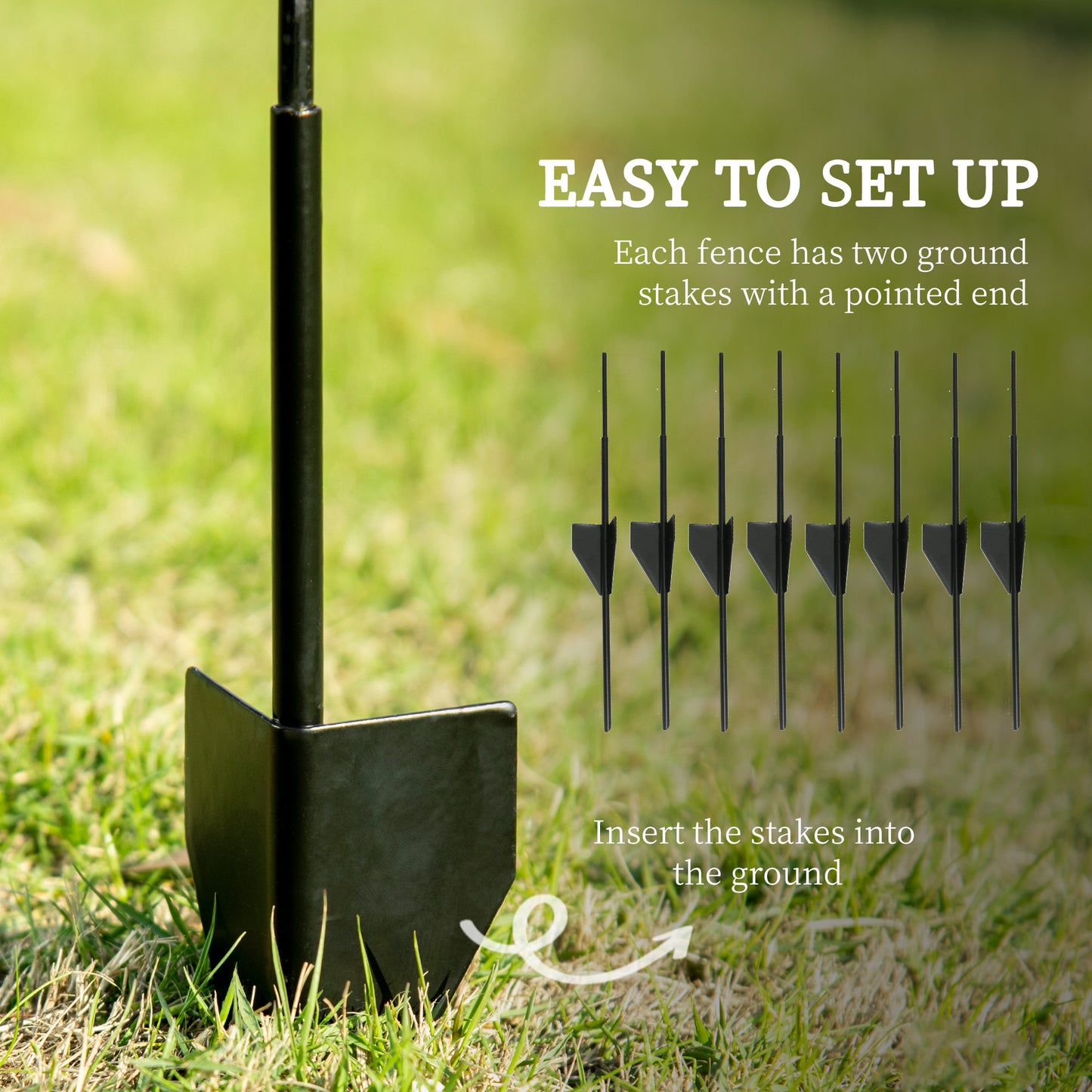 Decorative Garden Fencing, 8PCs 43in x 23ft Outdoor Picket Fence
