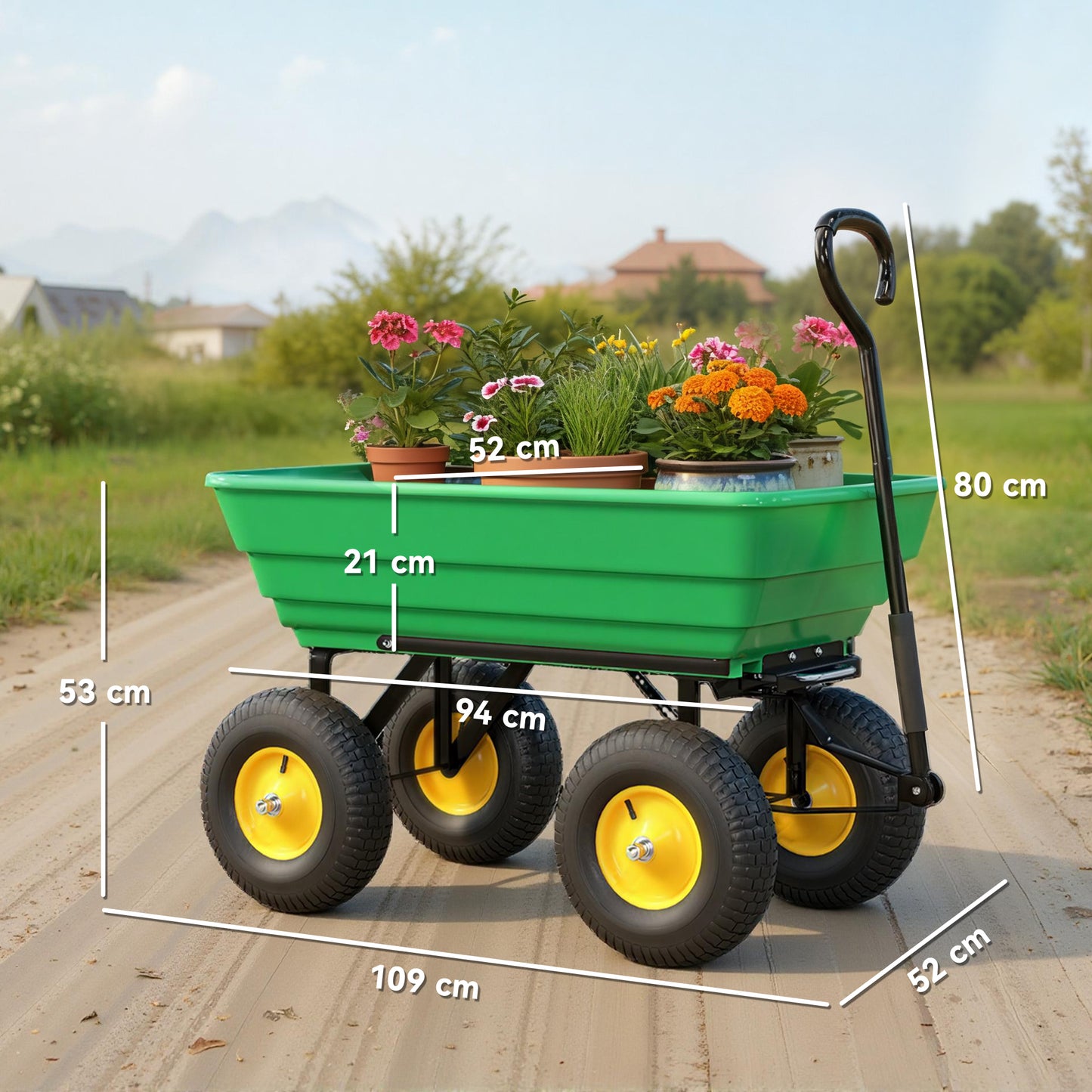 75 Litre Large Garden Cart