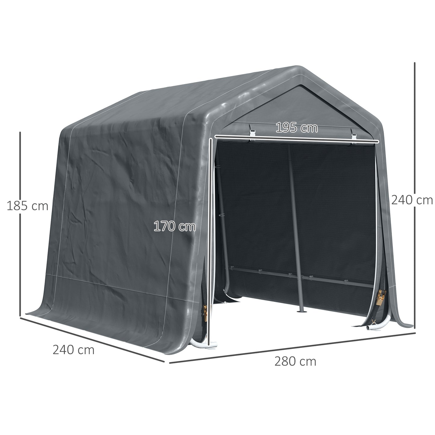 9 X 7.5ft Temporary Outdoor Equipment Shed