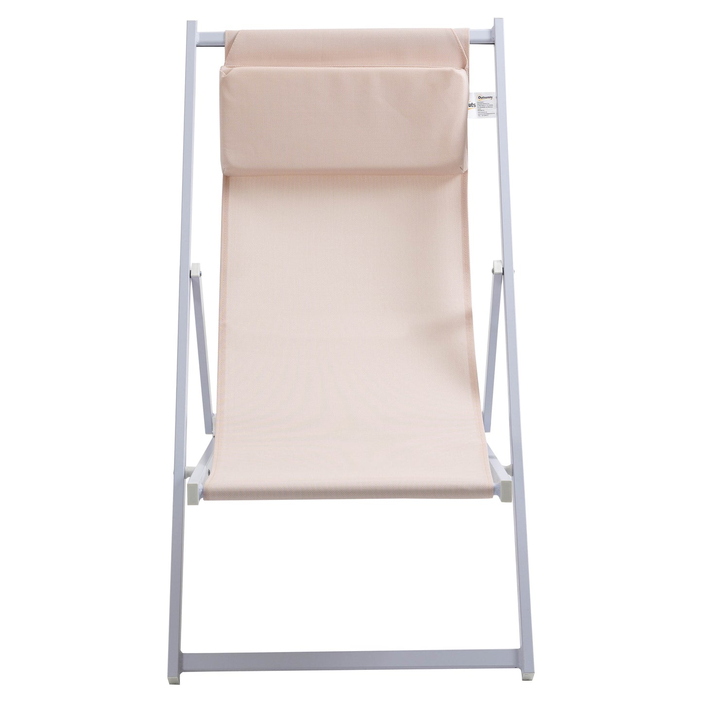 Set of 2 Folding Garden Beach Aluminium Frame Deck Chairs