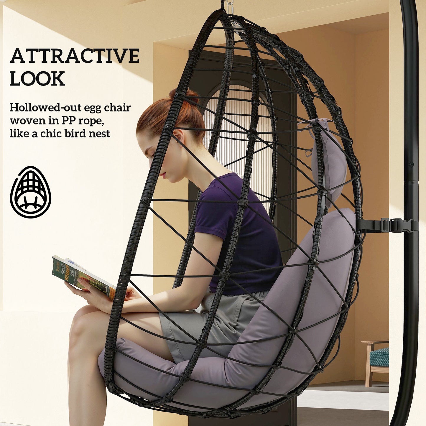 Hanging Egg Chair Outdoor Indoor Garden Swing Chair (6)