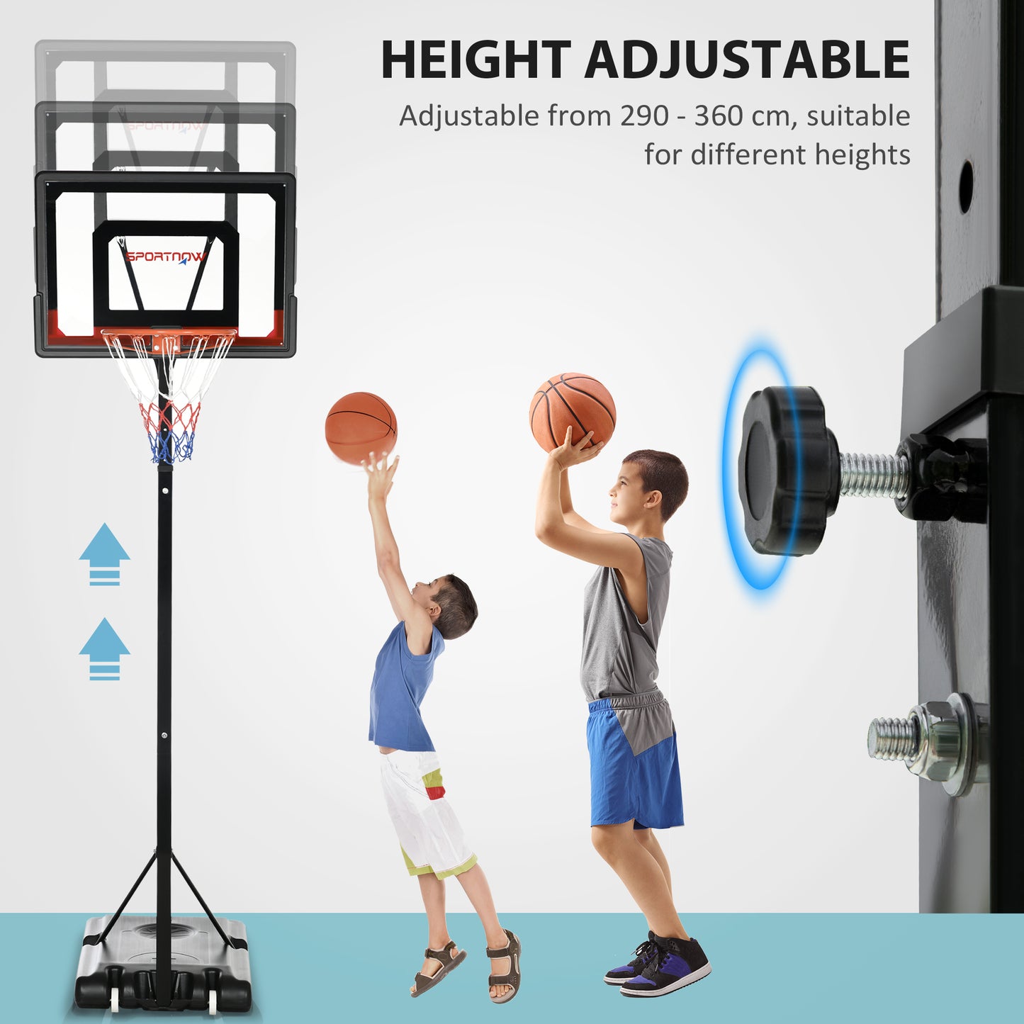 2.6-3.1m Adjustable Basketball Hoop