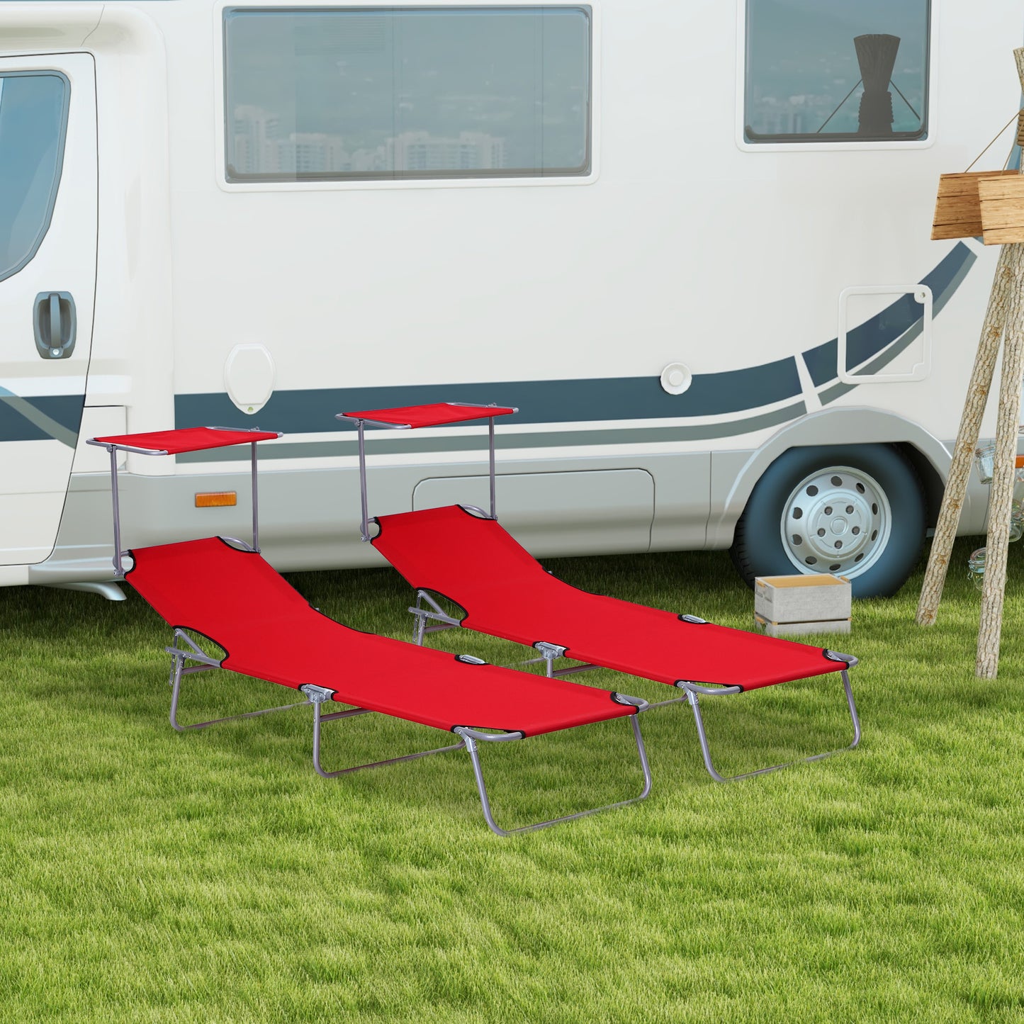 2 Piece Folding Sun Lounger