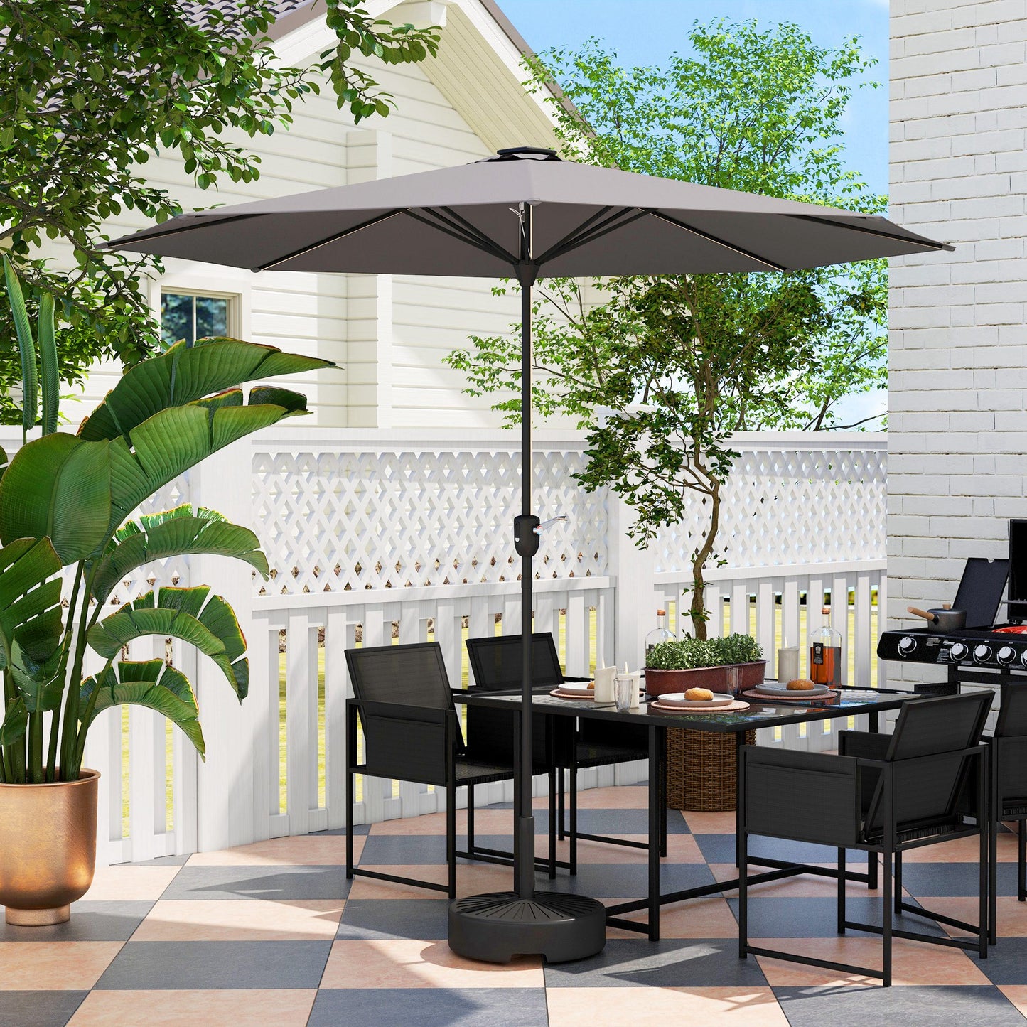 2.65m Garden Parasol, with LED Lights