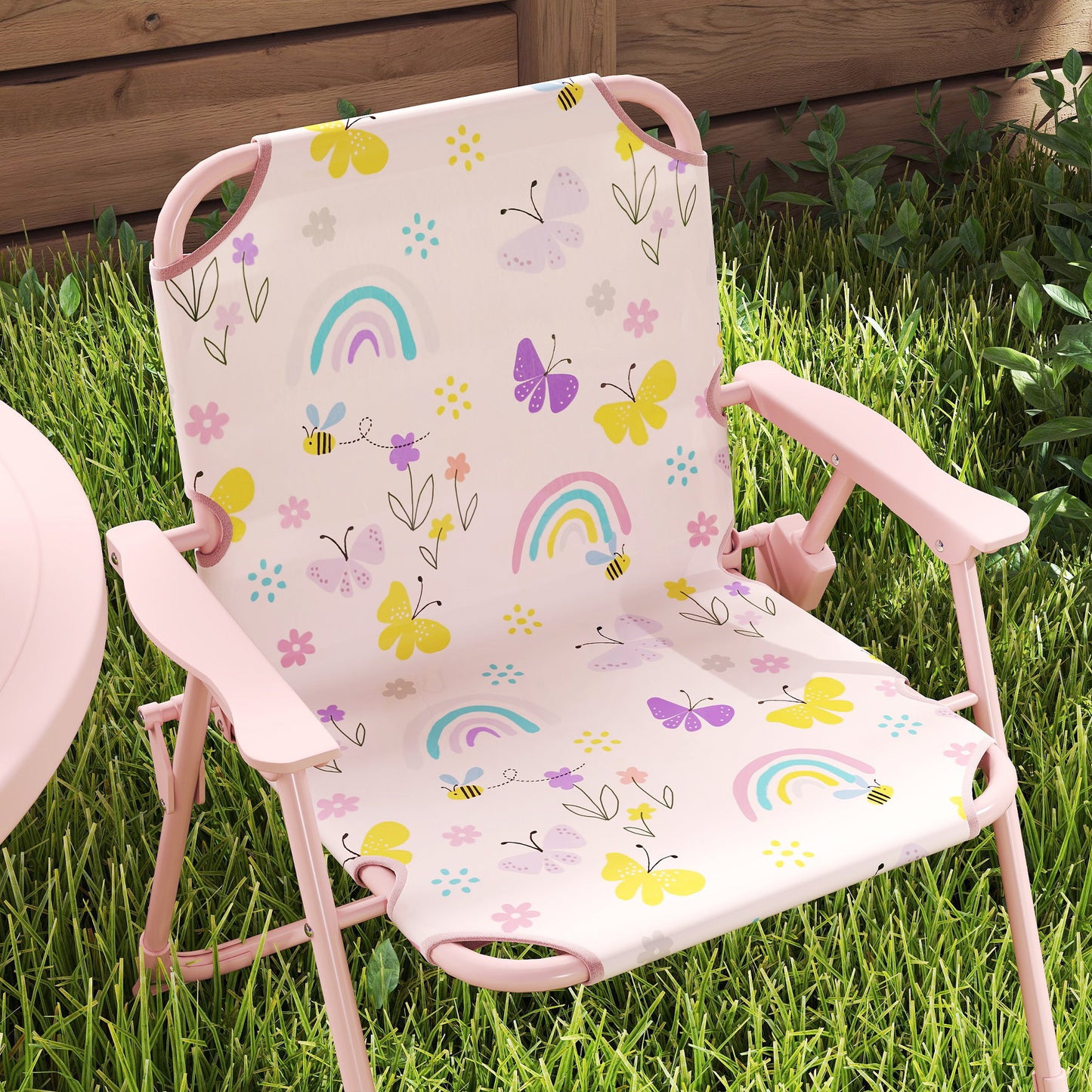 4-Piece Kids Garden Table and Chair Set with Adjustable Parasol (1)