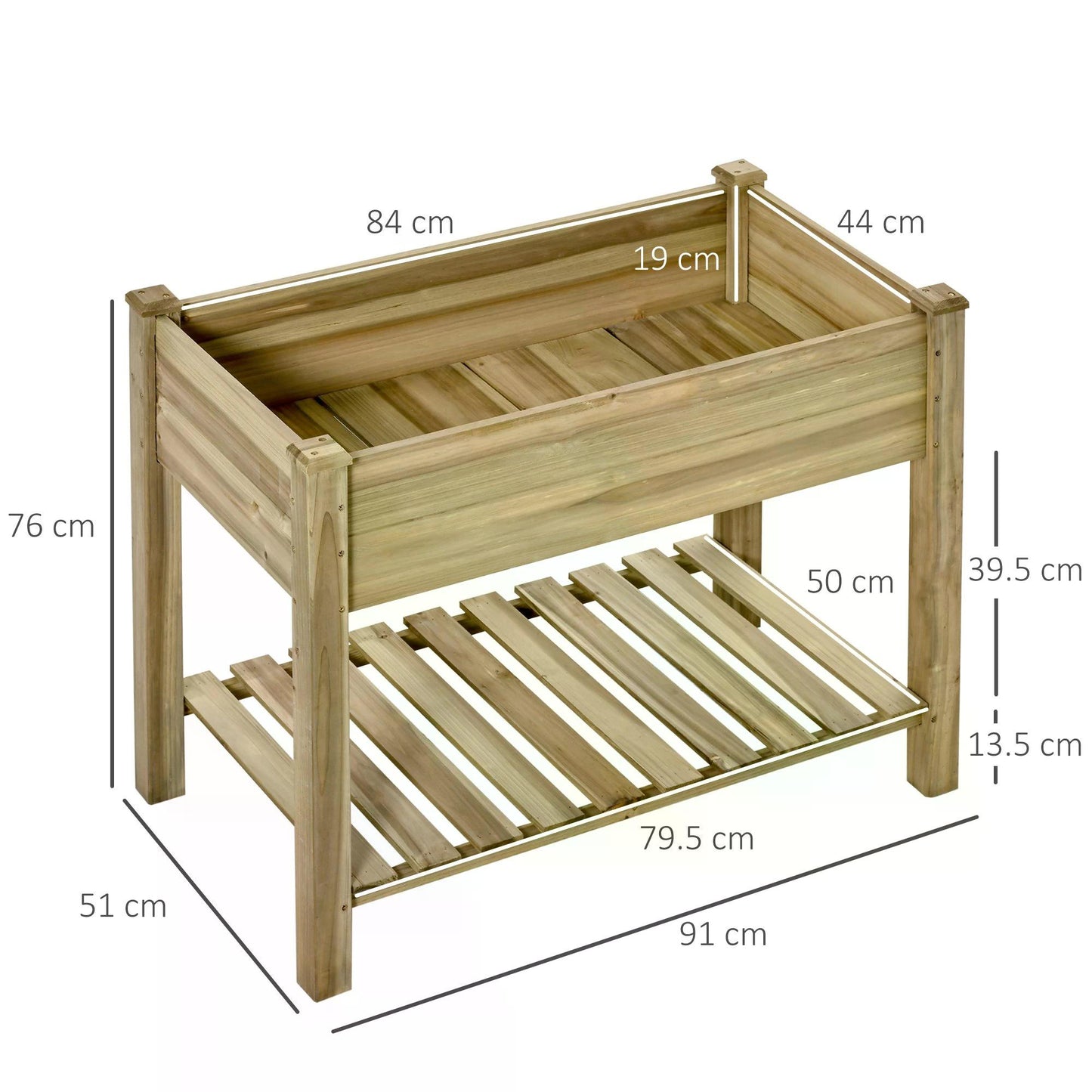 Garden Wooden Planters， Raised Garden Bed with Legs