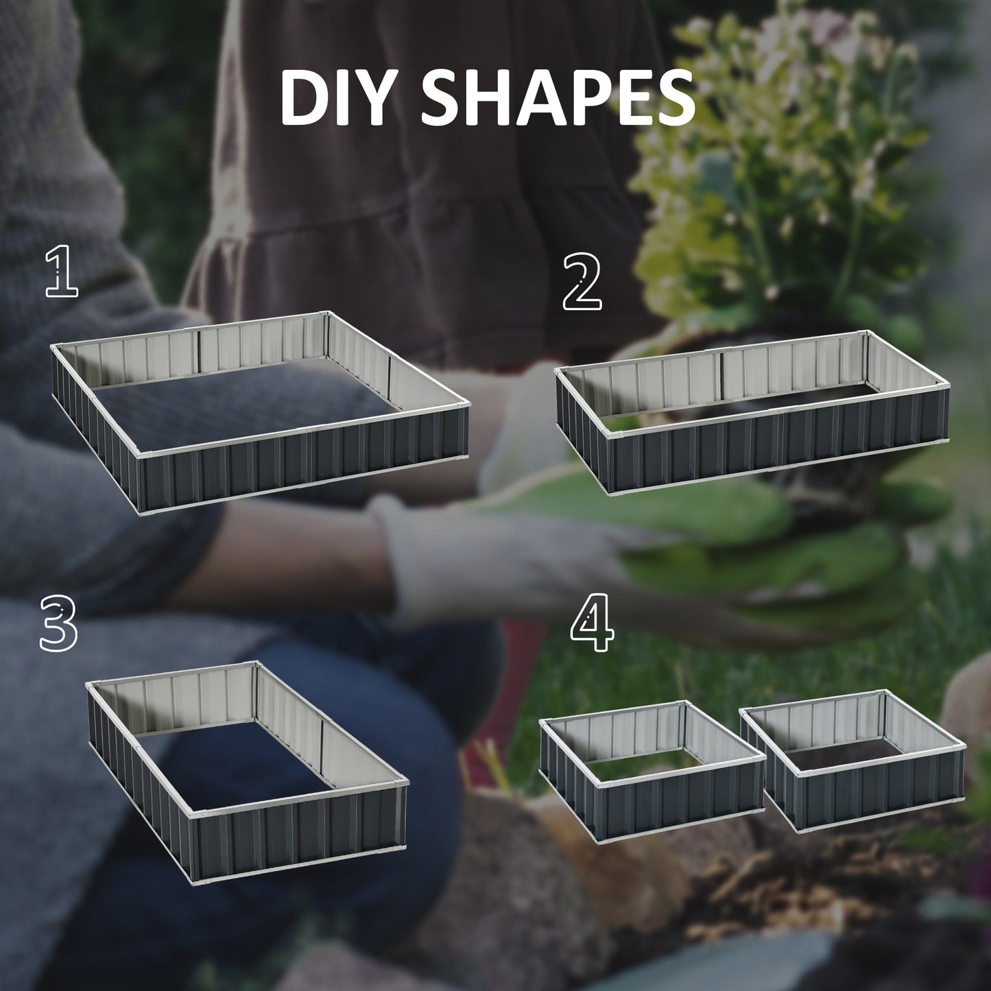 645L Metal Raised Garden Bed, DIY Large Steel Planter Box