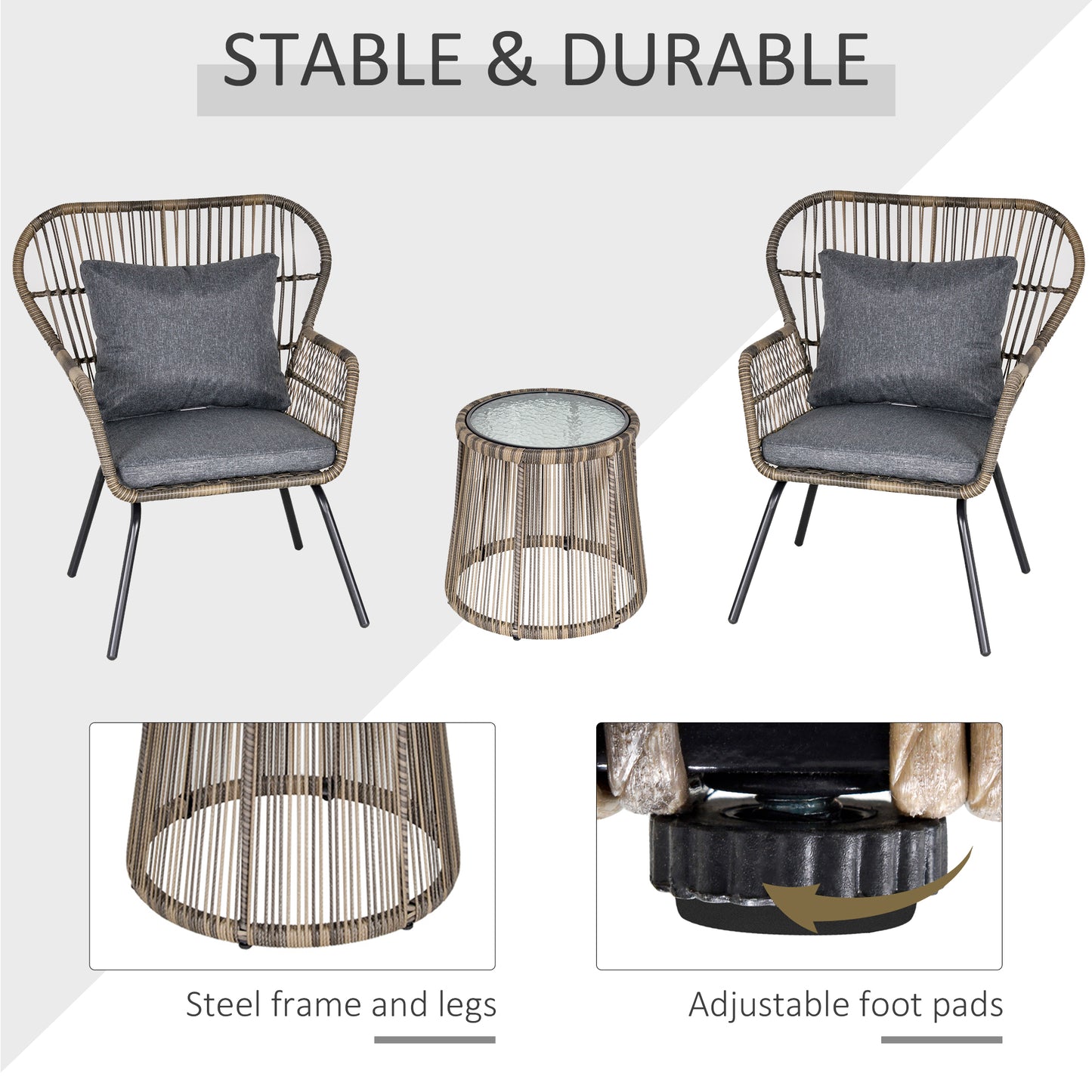 3 Pieces Rattan Bistro Set (1)