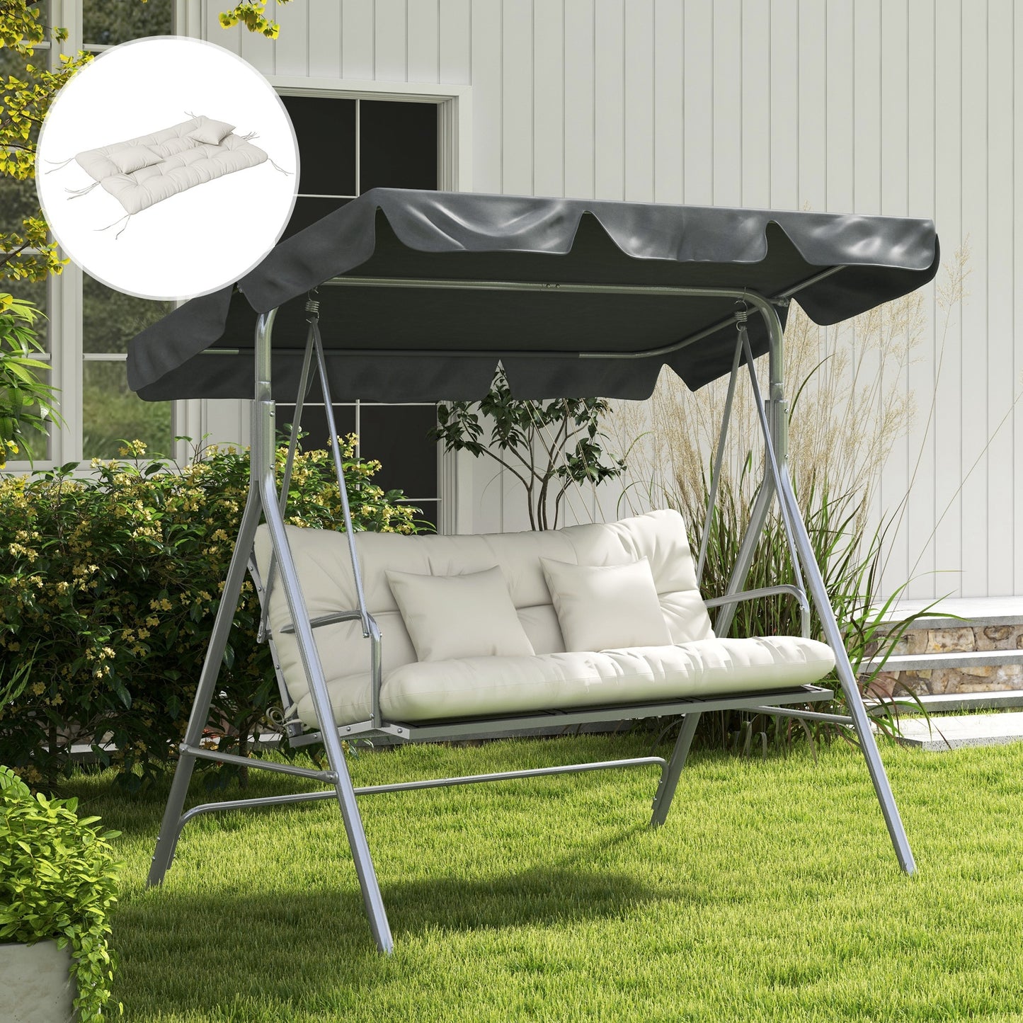 Back and Seat Cushion Replacement with 2 Pillows