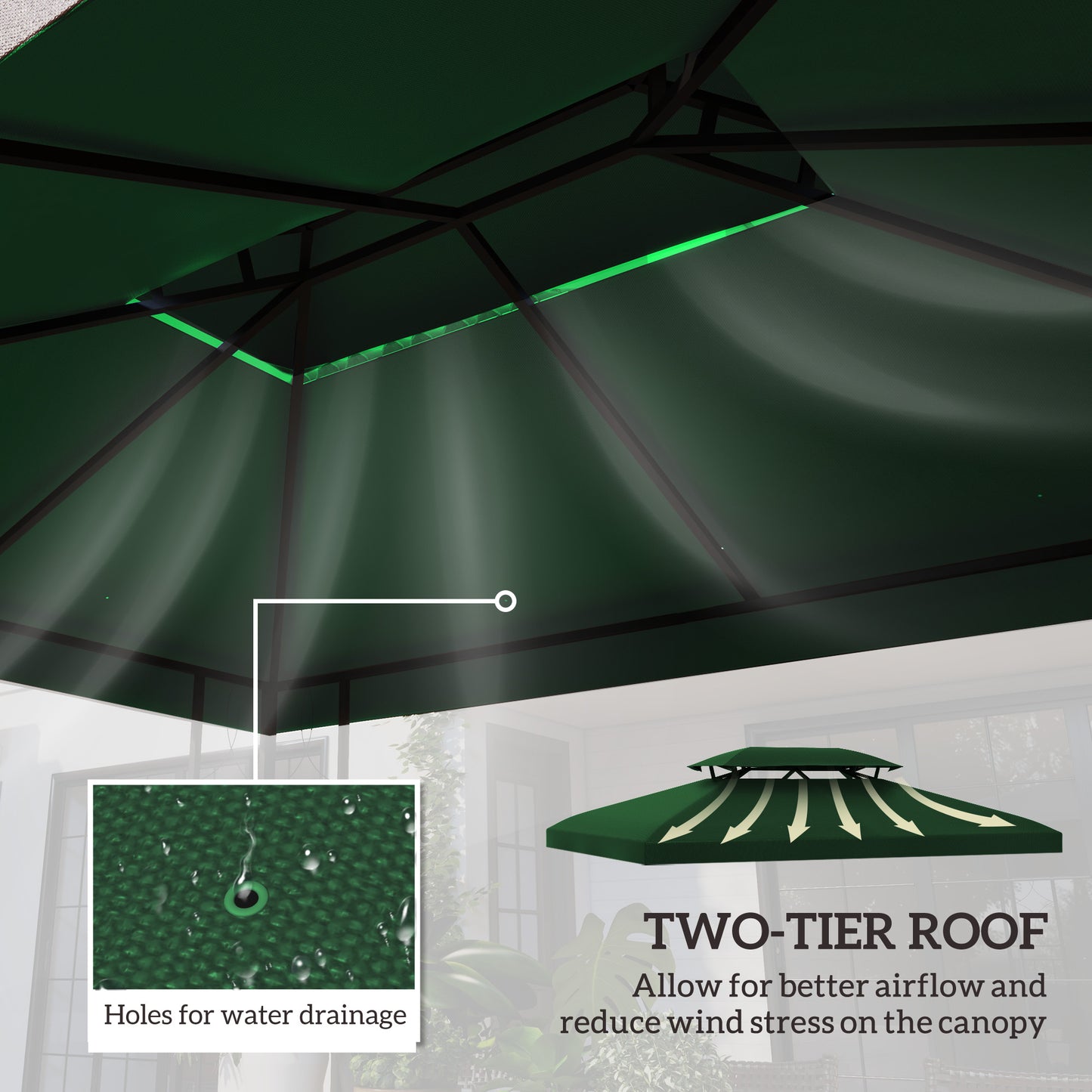Gazebo Roof Replacement, for 3 x 4m Frames