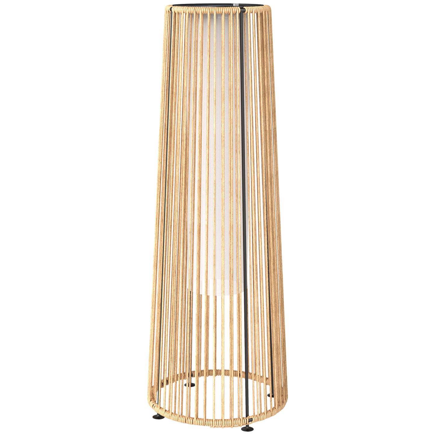 Patio Garden Solar Powered Lights Woven Resin Wicker Lantern Auto