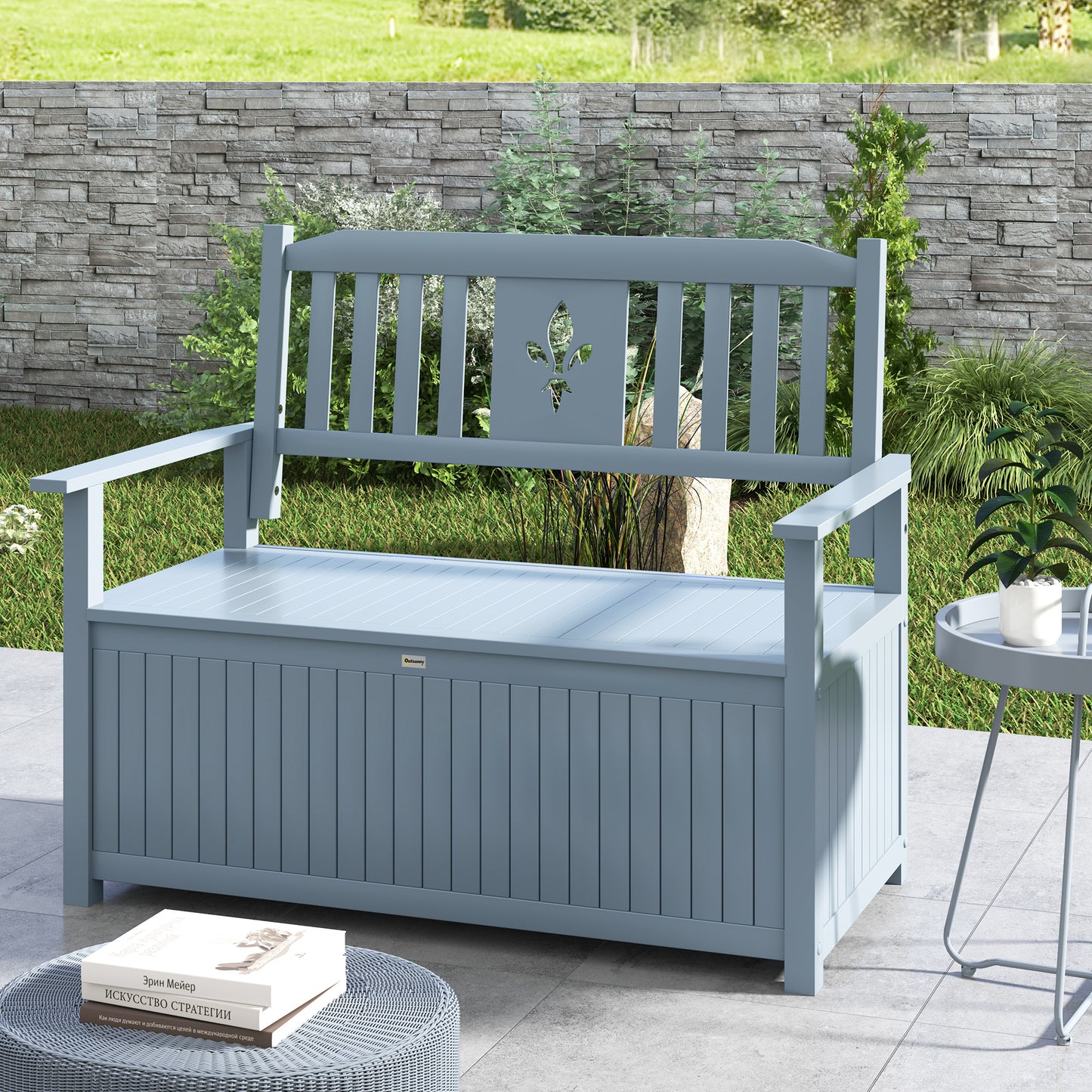 Two-Seater Wooden Storage Bench